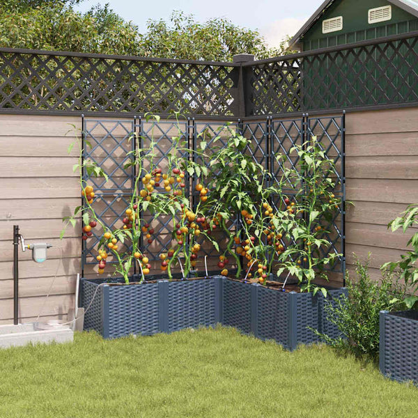 Vidaxl Garden Planter 3 Pcs Grey 120 X 40 1255 Cm Steel Planters & Vases