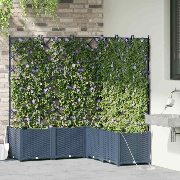 Vidaxl Garden Planter 3 Pcs Grey 120 X 40 1255 Cm Steel Planters & Vases