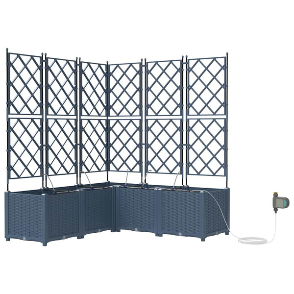 Vidaxl Garden Planter 3 Pcs Grey 120 X 40 1255 Cm Steel Planters & Vases