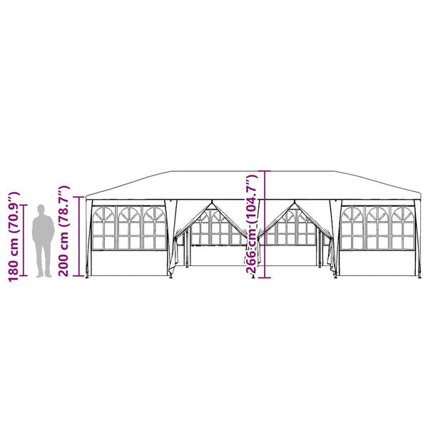 Vidaxl Party Tent White 800 X 400 266 Cm Polyethylene Tents