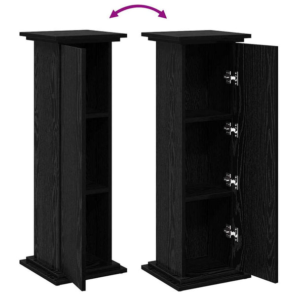 Vidaxl Display Stand Black Oak 31 X 30 90 Cm Engineered Wood Display Stands