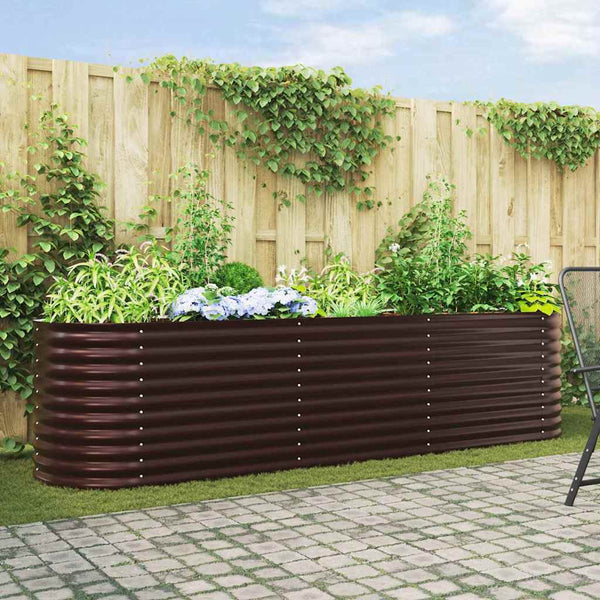 Vidaxl Raised Bed Brown 320 X 80 81 Cm Steel Raised Garden Beds