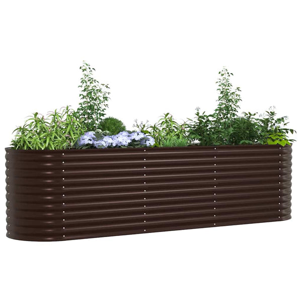 Vidaxl Raised Bed Brown 320 X 80 81 Cm Steel Raised Garden Beds