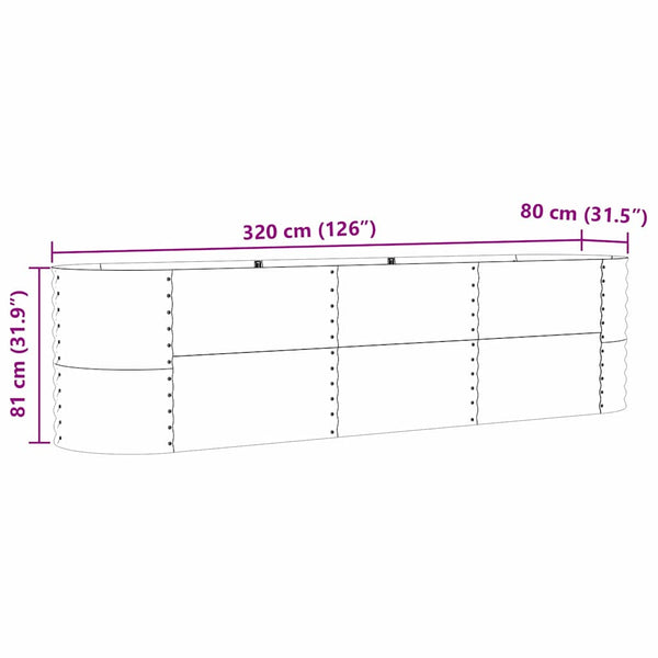 Vidaxl Raised Bed Brown 320 X 80 81 Cm Steel Raised Garden Beds