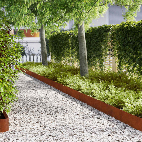 Vidaxl Lawn Edging 30 Pcs 20 X 103 Cm Weathering Steel Rusty Garden Edging & Borders