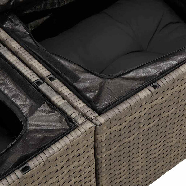 Vidaxl Garden Sofa Set 3 Pcs Grey Poly Rattan Other Patio & Garden Furniture