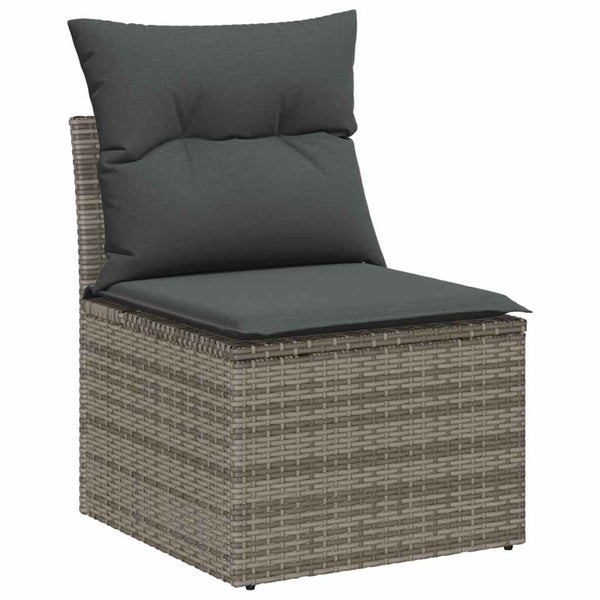 Vidaxl Garden Sofa Set 3 Pcs Grey Poly Rattan Other Patio & Garden Furniture