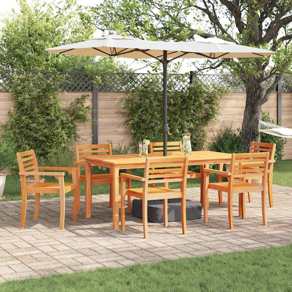 Vidaxl Garden Dining Set 7 Pcs Brown Solid Acacia Wood Outdoor Dining Sets