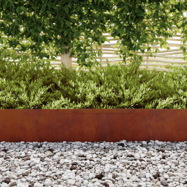 Vidaxl Lawn Edging 4 Pcs 450 X 25 Cm Weathering Steel Rusty Garden Edging & Borders