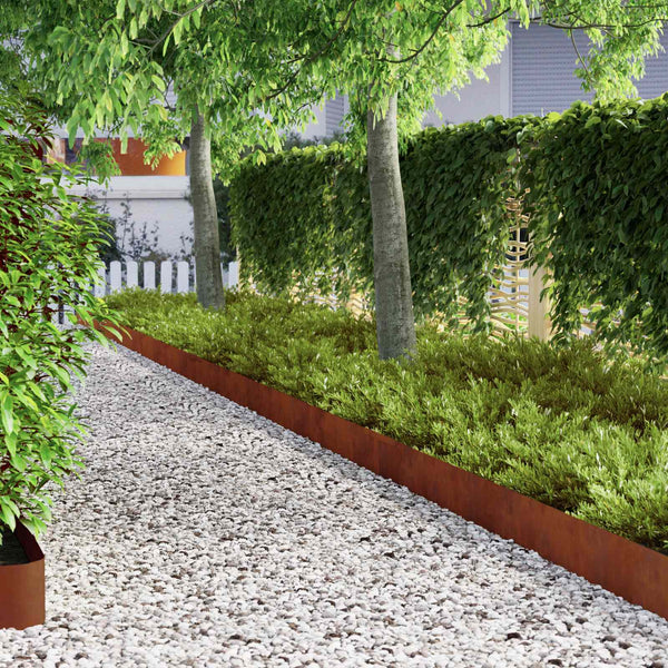 Vidaxl Lawn Edging 4 Pcs 450 X 25 Cm Weathering Steel Rusty Garden Edging & Borders