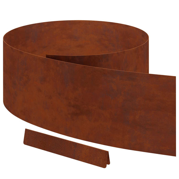 Vidaxl Lawn Edging 4 Pcs 450 X 25 Cm Weathering Steel Rusty Garden Edging & Borders