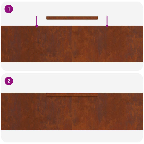 Vidaxl Lawn Edging 4 Pcs 450 X 25 Cm Weathering Steel Rusty Garden Edging & Borders