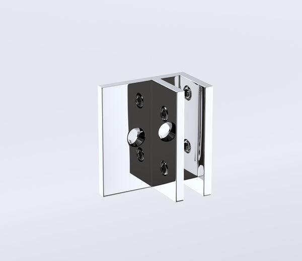 120X80cm Corner Frameless Shower Screen With Chrome Brackets And Ss Hinges Square Double Pull Handle Shower Enclosures