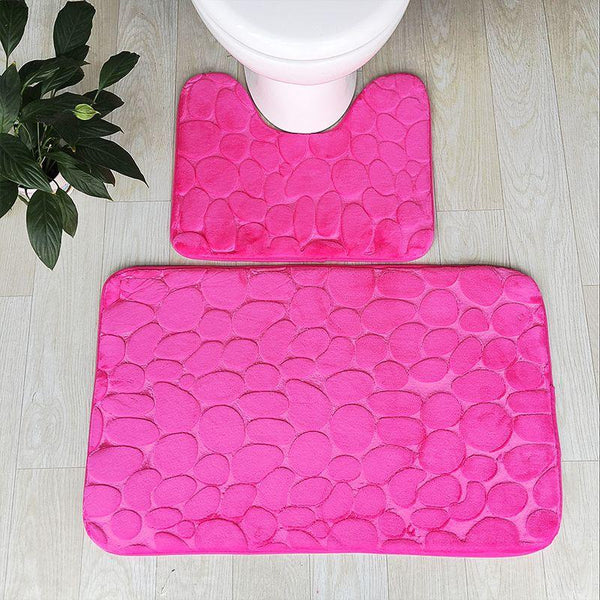 Bath Mats Rugs & Toilet Covers Pebbles Bath Mat Set Bathroom Square Shaped And U Non Slip Floor Mats