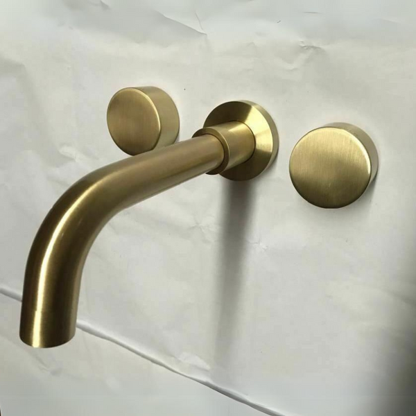 Blushtaps 2021 New Burnished Gold Brushed Brass Mixer Watermark Wels Round Taps Wall Faucet Basin Bath Taps