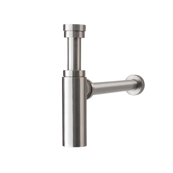 2023 Brushed Nickel P Trap Round Bottle 32/40 Mm Waste For Wall Hung Basin Vanity Kitchen Taps