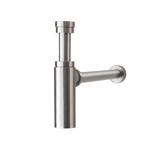 2023 Brushed Nickel P Trap Round Bottle 32/40 Mm Waste For Wall Hung Basin Vanity Kitchen Taps