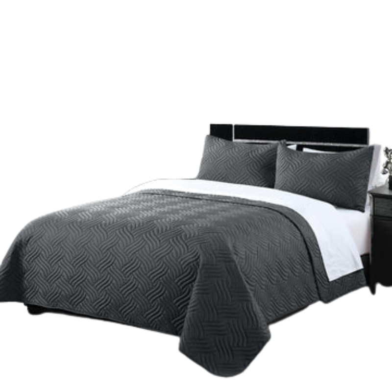 3 Piece Embossed Comforter Set King Charcoal King Comforter Sets