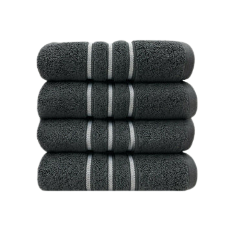 Amor Classic Dobby Stripe Super Soft Premium Cotton Face Washer 4 Pcs 650Gsm Towels & Washcloths