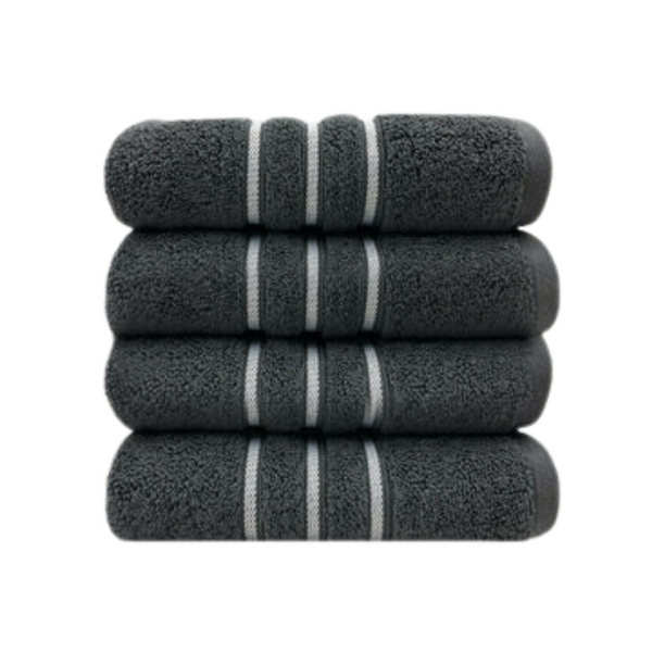 Amor Classic Dobby Stripe Super Soft Premium Cotton Face Washer 4 Pcs 650Gsm Towels & Washcloths