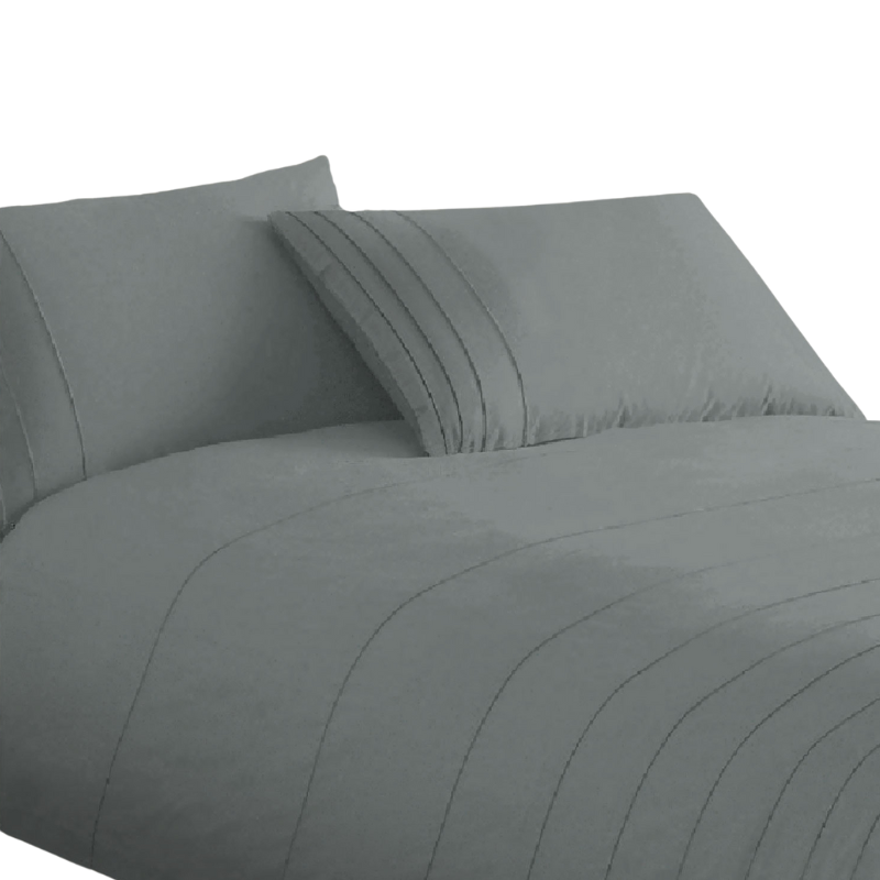 Brooklyn Charcoal Quilt Cover Set King Quilt Covers