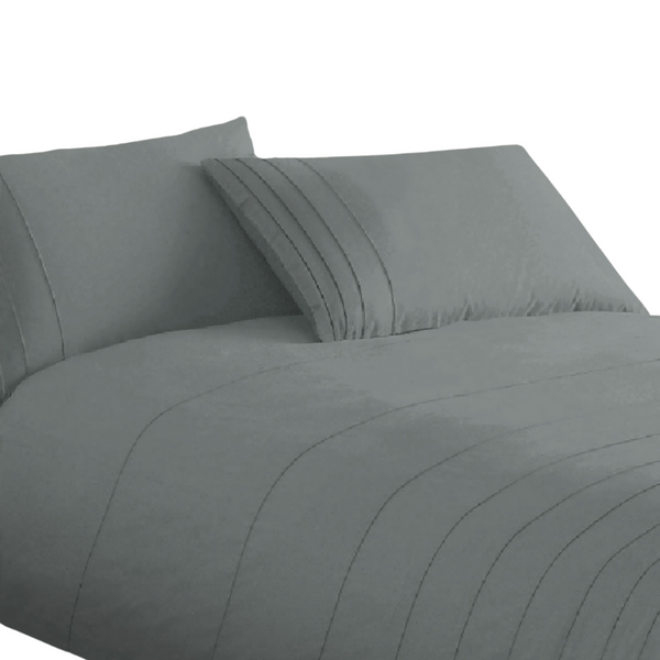 Brooklyn Charcoal Quilt Cover Set King Quilt Covers