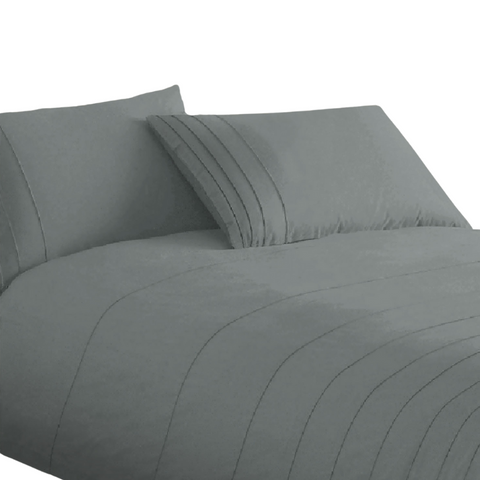 Brooklyn Charcoal Quilt Cover Set King Quilt Covers