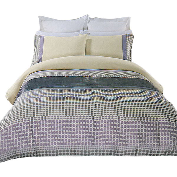 Brie Lilac Grey Quilt Cover Set Quilt Covers