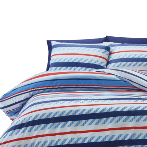 Belmondo Atlanta Striped Easy Care Quilt Cover Set King Quilt Covers