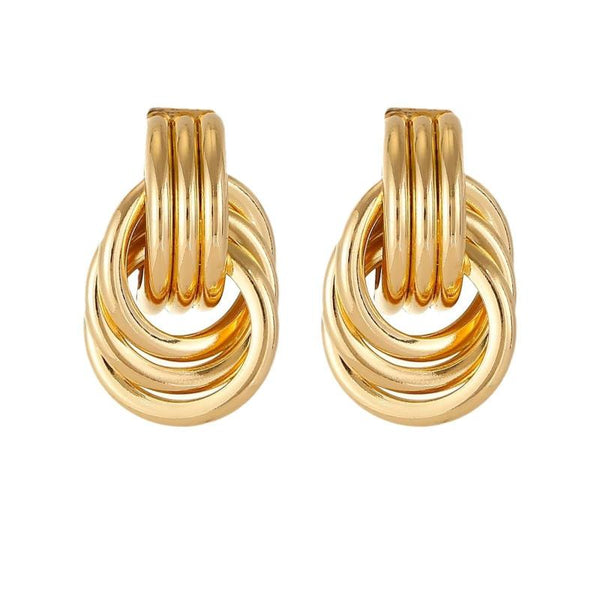 Veile Studios Knot Geometric Fashionable Women's Pendant In Copper Material Earrings