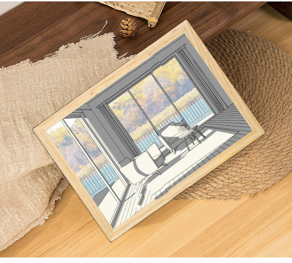 Led Decorative Light Painting Bedside Picture Style Creative Modern Simulate Sunshine Drawing Night Gift