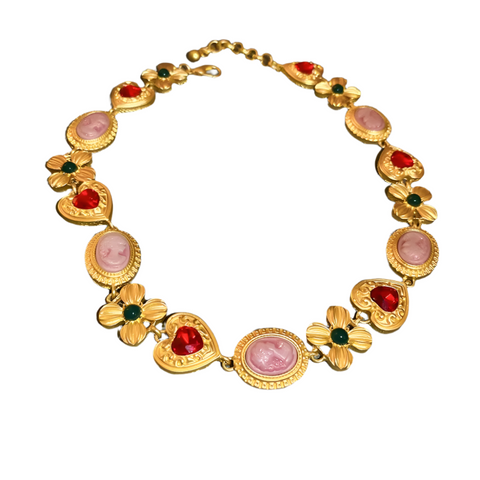 Copper Inlaid Rhinestone Necklace Necklaces & Pendants