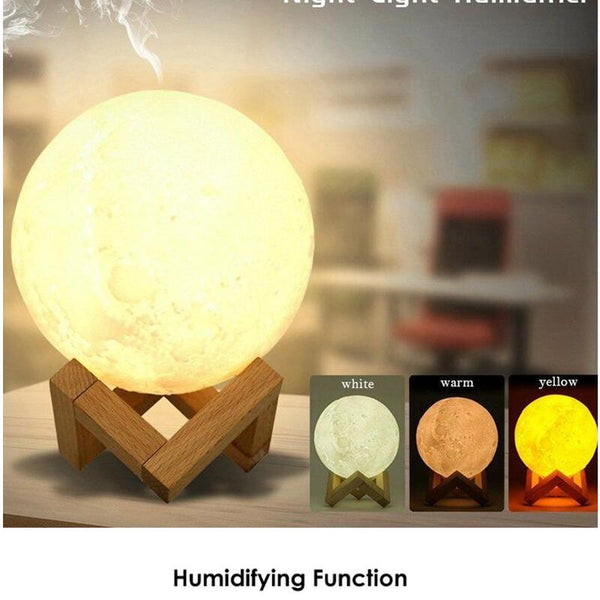 3D Moon Light Humidifier Usb Rechargeable Household Diffuser Aromatherapy Table Lamp Humidifiers