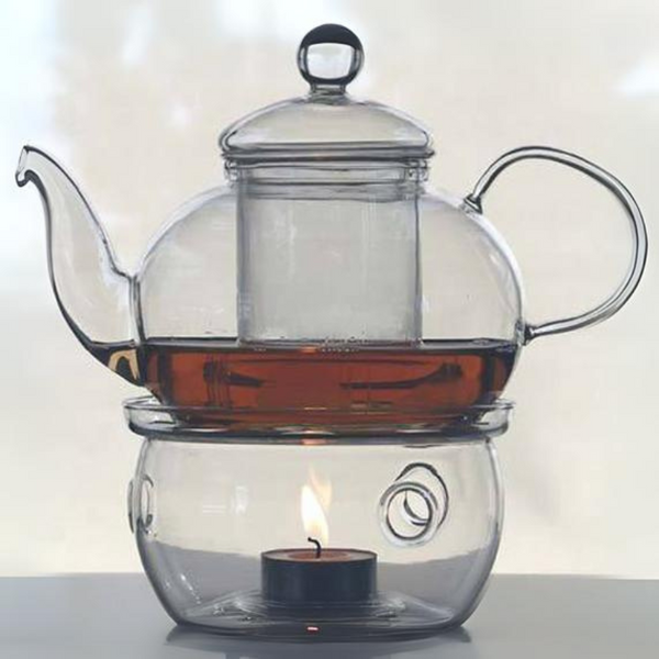 My Decorations 10 Wholesale Sets Of Gongfu Chinese Ceremony Tea 6 Glass Cups With Infuser And Tealight Candle Pot Warmer Teasets