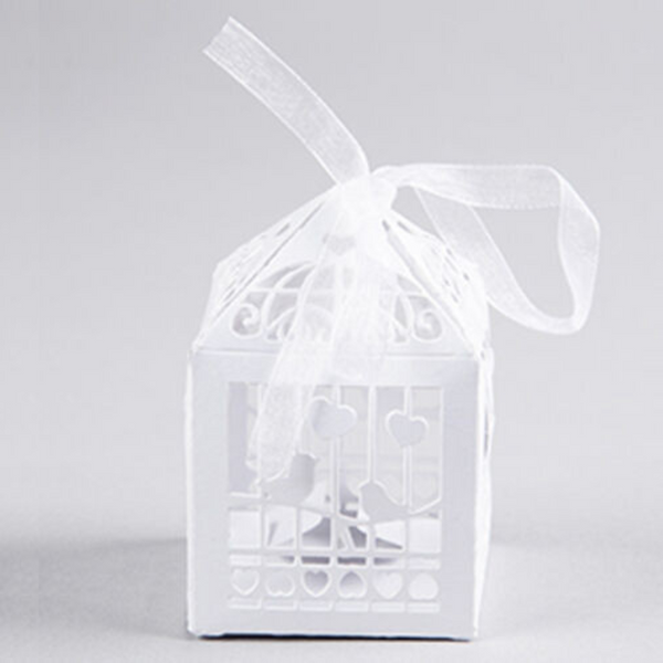 My Decorations 100 Piece Pack White Dove Bird Heart Wedding Bomboniere Favor Lolly Gift Card Box Gift Boxes