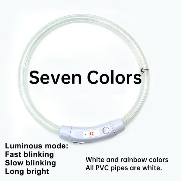 3 Mode Led Dog Collar Usb Rechargeable Detachable & Glowing Pet Safety Necklace For Night Dog Collars