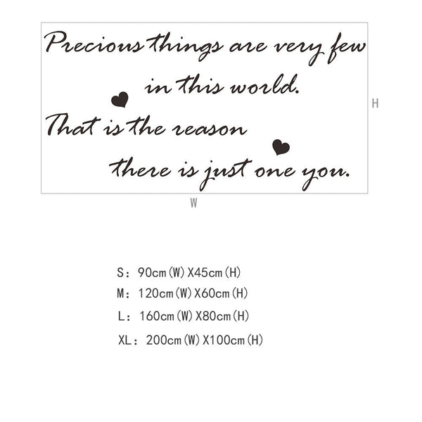 Precious English Letter Acrylic Mirror Surface Sticker Literary Sentence Background Wall Decoration Self Adhesive 3D Wall Decals & Stickers
