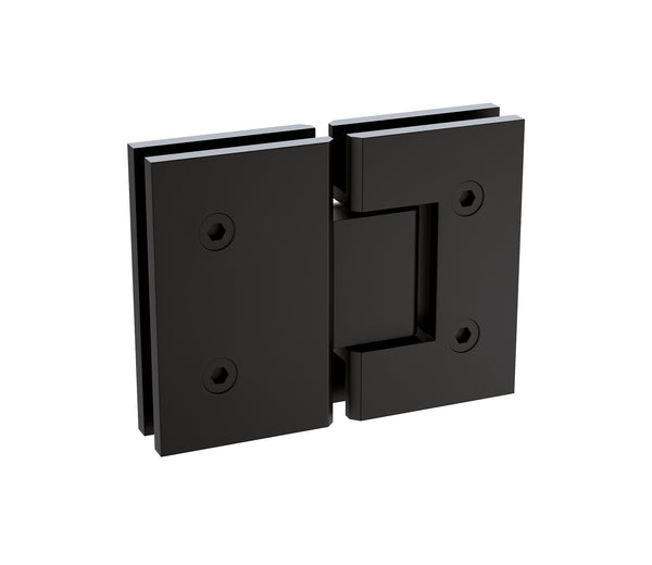 110X100cm Corner Frameless Shower Screen With Black Brackets And Brass Hinges Square Double Pull Handle Shower Enclosures