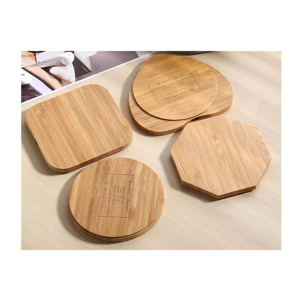 Bamboo Wireless Charger Desktop Charging Pad For Iphone Chargers & Cradles