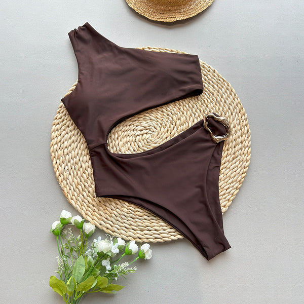 One Piece Swimsuit Women's  Bikini Ladies' Single Shoulder Wholesale Swimwear