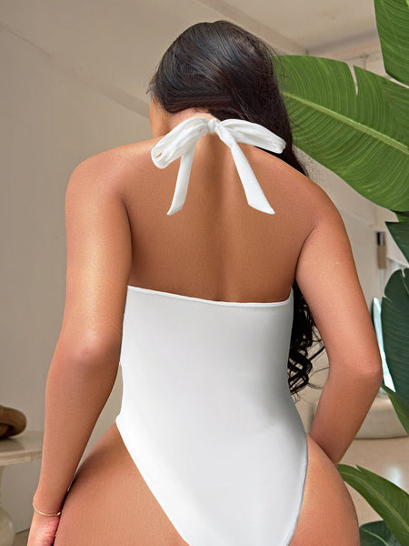 Jumpsuit  Bikini European American Swimsuit Women Neck Hanging Swimwear