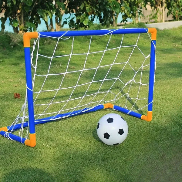 Mini Foldable Plastic Soccer Set Detachable Posts High Strength Indoor/Outdoor Kids' Bday Gift Soccer Goals