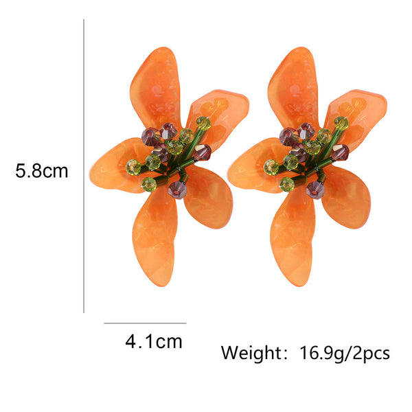 Veile Studios Acrylic Flower Retro Beach Style Trendy Womens Jewelry Accessories Earrings