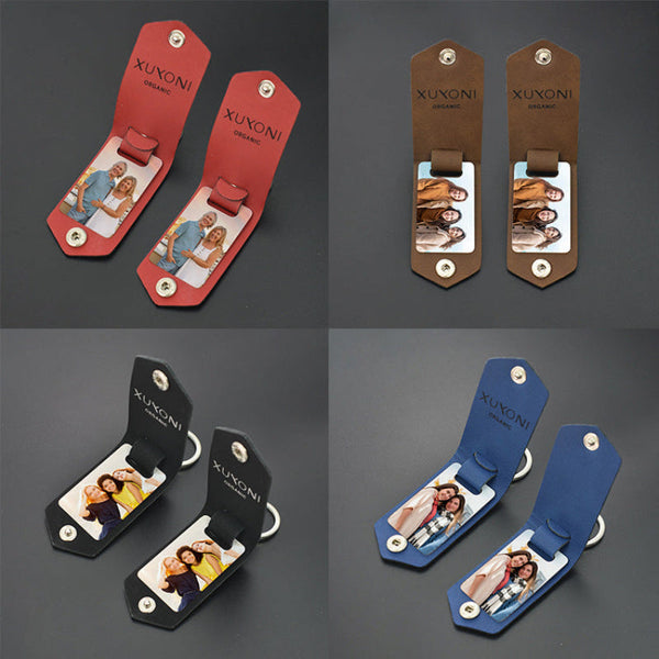 Blank Heat Transfer Leather Detachable Keychain Laser Multifunctional Diy Overprint Photo Keyrings