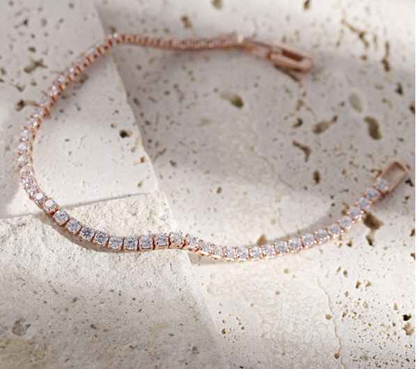 Veile Studios 2.5 Millimeter Single Row Full Diamond Crystal Bracelet Round Zircon Jewellery For Women Bracelets