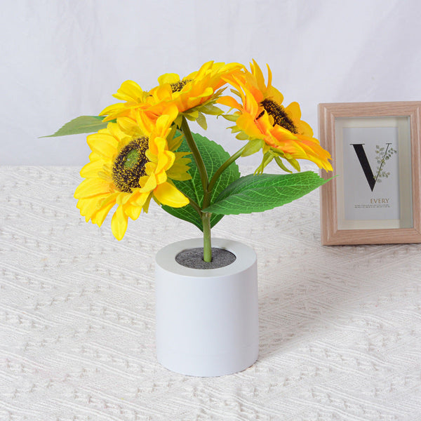 Rechargeable Sunflower Led Night Light Table Lamp Home Decor Gift Lamps