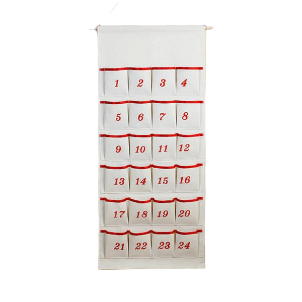 Custom Christmas Advent Calendar For Kids Hand Embroidered Diy With Name 24 Pocket Countdown Calendar. Seasonal Decorations