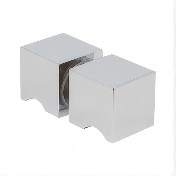 90X80cm Corner Frameless Shower Screen With Chrome Channel And Brass Hinges Square Knob Handle Shower Enclosures