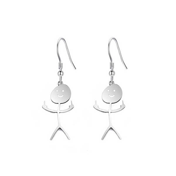 Veile Studios Funny Doodle Necklace Hip Hop Smiley Stick Figure Pendant Hand Gesture Middle Finger Necklaces Necklaces & Pendants