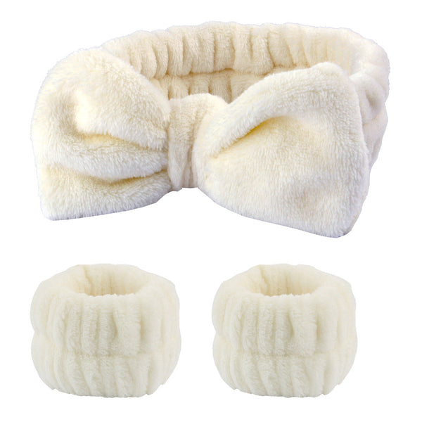 Wash Face Headband Waterproof Wrist Strap Set Butterfly Bow Simple 3 Piece Other Shower & Bath Accessories